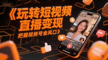 玩转短视频直播变现，把握视频号金风口-92资源网