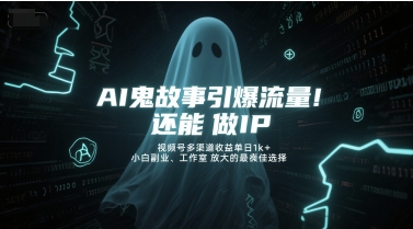 AI鬼故事引爆流量，还能做IP，视频号多渠道收益单日1k+，小白副业、工作室放大的最佳选择-92资源网