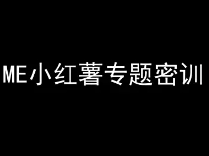 ME小红薯专题密训-小红书电商教程-92资源网
