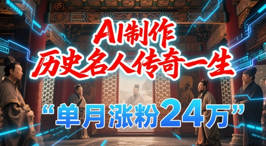暴力起号！用AI制作历史名人传奇一生，单月涨粉24W，涨粉+变现赛道黑马来了-92资源网