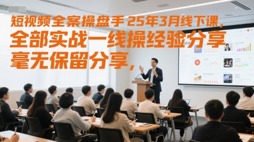 短视频全案操盘手25年3月线下课，全部实战一线操盘手经验分享，毫无保留分享，全是干货-92资源网