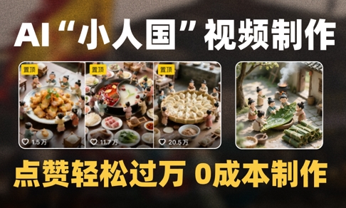 爆款1000W+播放微缩景观迷你小人国AI视频0成本制作全流程教学-92资源网