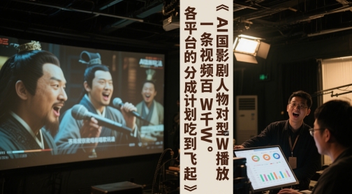 AI三国影视剧人物对口型唱歌玩法，一条视频百W千W播放，各平台的分成计划吃到飞起-92资源网