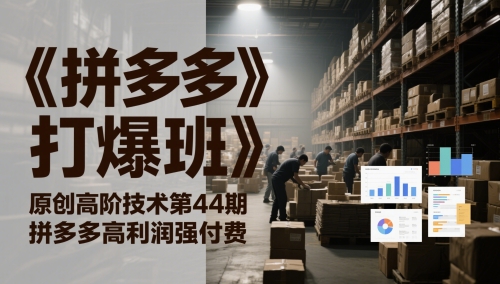 《拼多多打爆班》原创高阶技术第44期，拼多多高利润强付费-92资源网