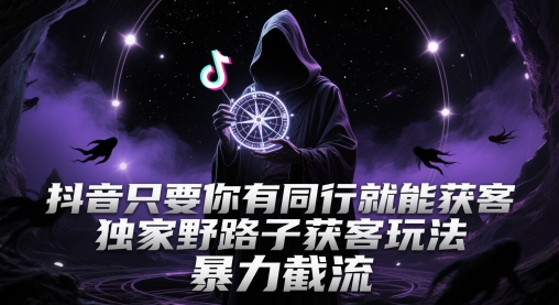 抖音只要你有同行就能获客，独家野路子获客玩法，暴力截流【揭秘】-92资源网
