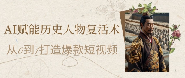 AI赋能历史人物复活术：从0到1打造爆款短视频，7天涨粉10W，小白也能月入过1W-92资源网