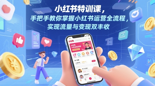 小红书特训课，手把手教你掌握小红书运营全流程，实现流量与变现双丰收-92资源网
