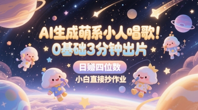 AI生成萌系小人唱歌，0基础3分钟出片，28个作品涨粉8.9W，单条最高19W赞，日入四位数，小白直接抄作业-92资源网