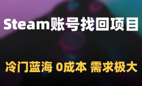 Steam账号找回项目，冷门蓝海，0成本，需求极大-92资源网
