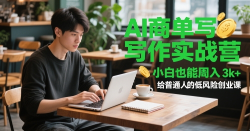AI商单写作实战营，小白也能周入3k+，给普通人的低风险创业课-92资源网