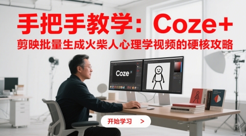 手把手教学：Coze + 剪映批量生成火柴人心理学视频的硬核攻略-92资源网