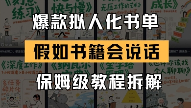 最新爆款拟人化书单玩法，假如书籍会说话，保姆级教程-92资源网