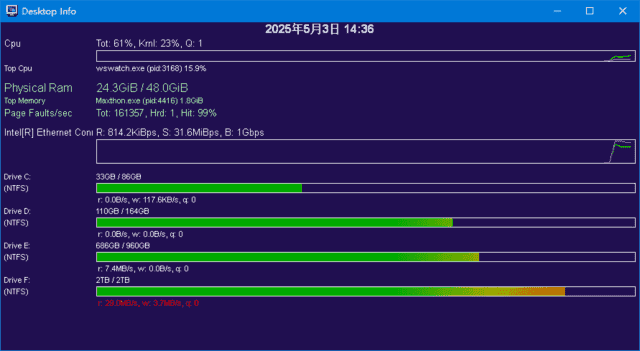 Desktop Info(桌面上显示实时系统信息) v3.20.0 绿色版-92资源网