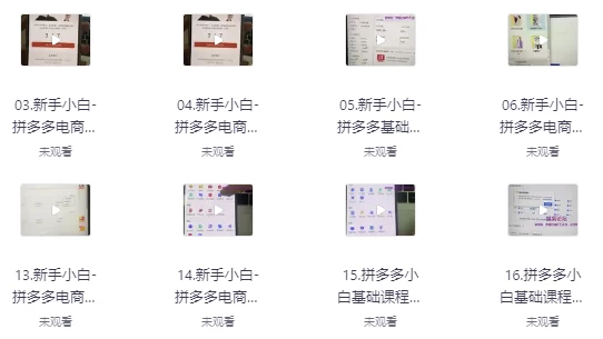 拼多多电商课程，新手纯小白必看，零基础教学快速入门-92资源网