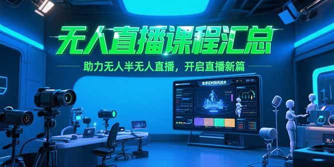 （15218期）无人直播课程汇总，含非实时防风技术，助力无人半无人直播，开启直播新篇-92资源网
