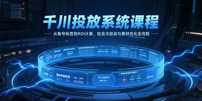 （15263期）千川投放系统课程，从账号标签到ROI计算，包含冷启动与素材优化全流程-92资源网