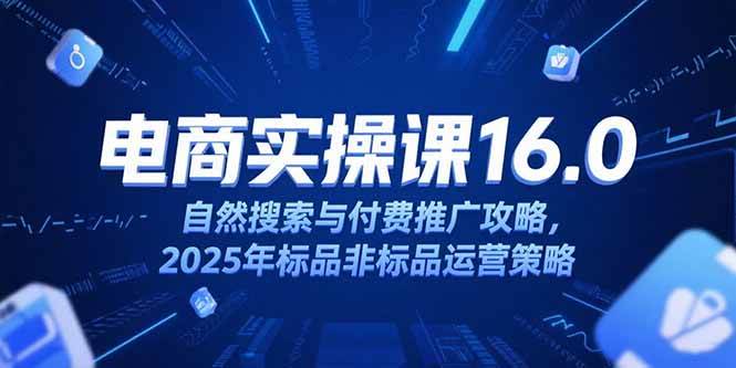 （15262期）淘宝电商运营课16.0，自然搜索与付费推广攻略，2025年标品非标品运营策略-92资源网