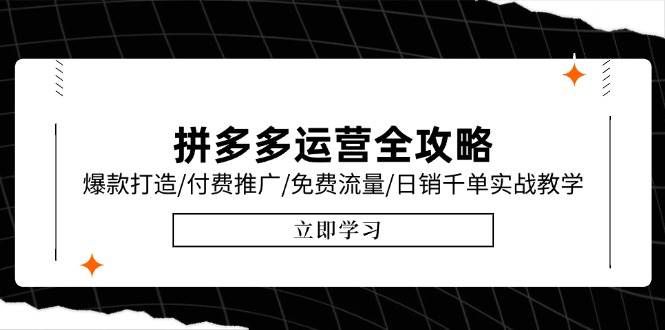 （15085期）拼多多运营全攻略，爆款打造/付费推广/免费流量/日销千单实战教学/6月更新-92资源网