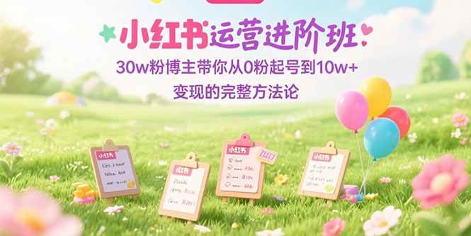 （15318期）小红书运营进阶班：30w粉博主带你从0粉起号到10w+变现的完整方法论-92资源网