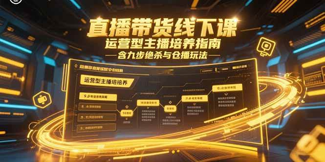 （15281期）直播带货线下课，运营型主播培养指南，含九步绝杀与仓播玩法-92资源网