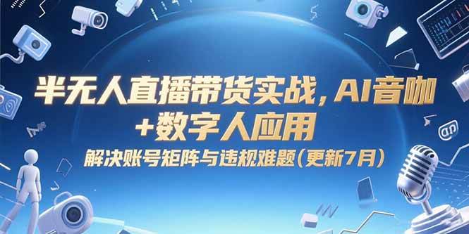 （15280期）半无人直播带货实战，AI音咖+数字人应用 解决账号矩阵与违规难题(更新7月)-92资源网
