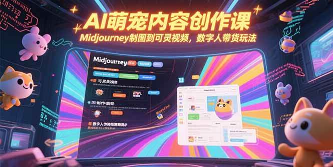 （15311期）AI萌宠内容创作课，Midjourney制图到可灵视频，数字人带货玩法-92资源网