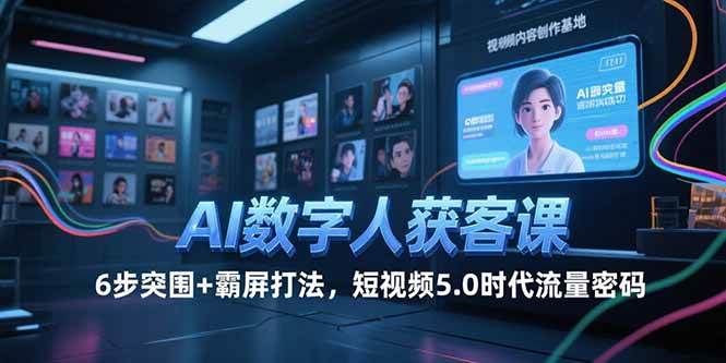 （15247期）AI数字人获客课，6步突围+霸屏打法，短视频5.0时代流量密码-92资源网