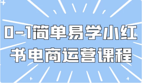 0-1简单易学小红书电商运营课程-92资源网