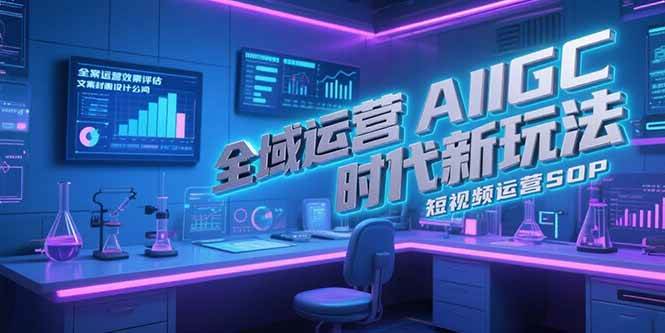 全域运营AIGC时代新玩法，文案封面设计公式，短视频运营SOP-92资源网