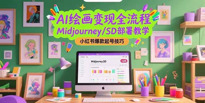 （15324期）AI绘画变现全流程，Midjourney/SD部署教学，小红书爆款起号技巧-92资源网