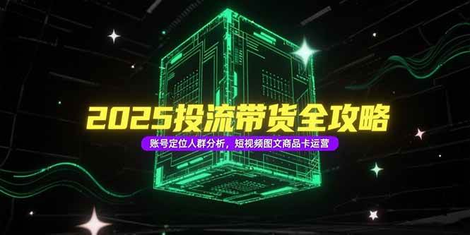 （15233期）2025投流带货全攻略，账号定位人群分析，短视频图文商品卡运营-92资源网