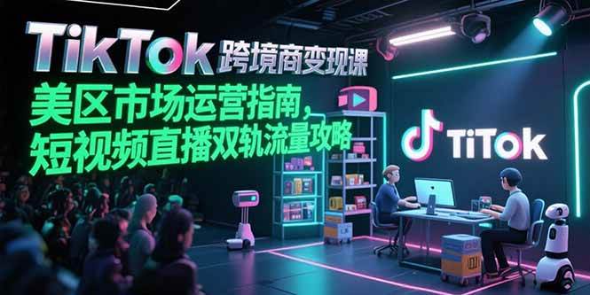 （15344期）TikTok跨境电商变现课，美区市场运营指南，短视频直播双轨流量攻略-92资源网