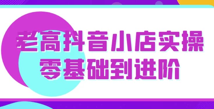 老高抖音小店实操零基础到进阶-副业项目资源网