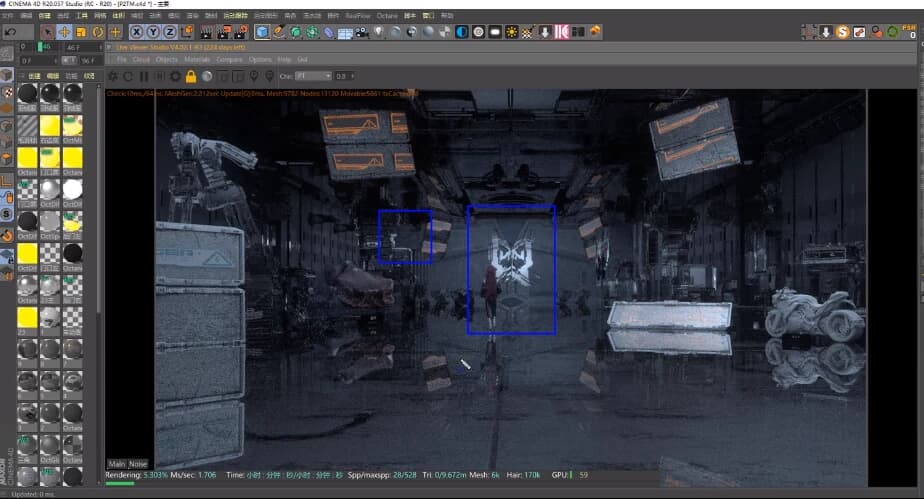 C4D+OC 赛博朋克影视大场景综合实战 – 带工程文件-副业项目资源网