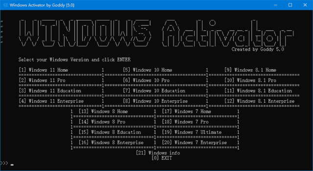 Windows Activator by Goddy(Win11/Win10激活工具) v5.4 绿色版-副业项目资源网
