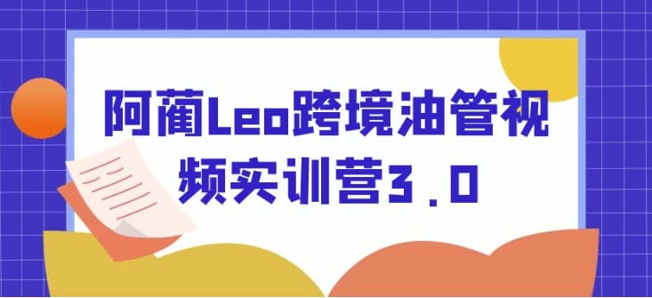 阿蔺Leo跨境油管视频实训营3.0-副业项目资源网