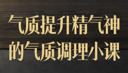 气质提升精气神的气质调理小课-副业项目资源网