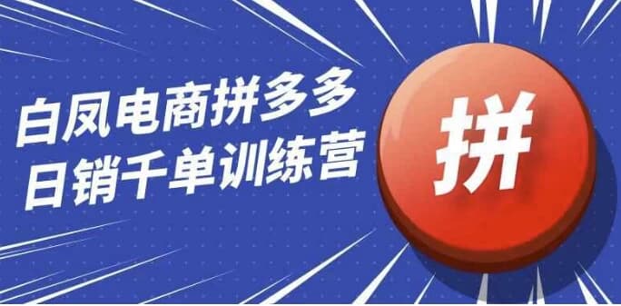 白凤电商拼多多日销千单训练营-副业项目资源网
