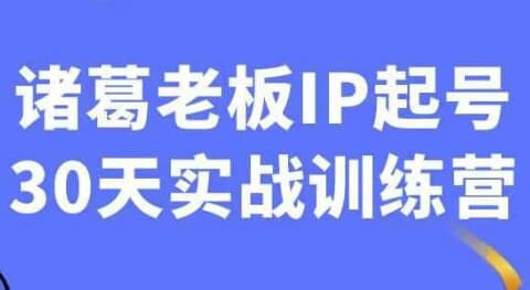 诸葛老板IP起号30天实战训练营-副业项目资源网