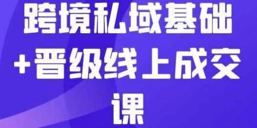 跨境私域基础+晋级线上成交课-副业项目资源网