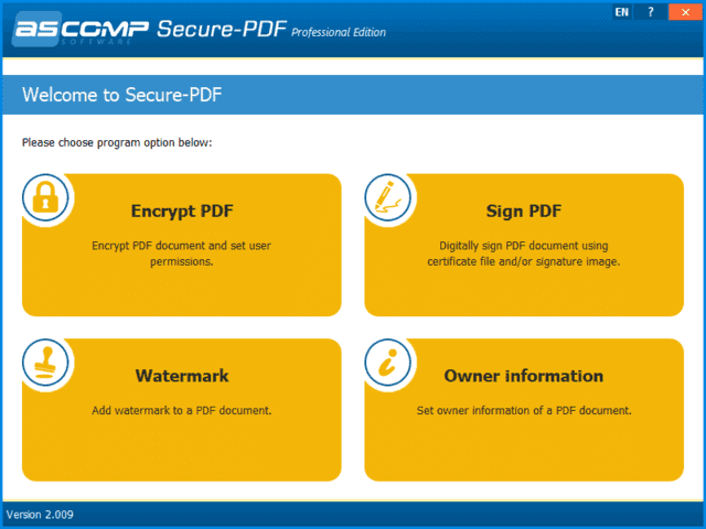 ASCOMP Secure-PDF(PDF文件加密软件) Pro v2.012 便携版-副业项目资源网