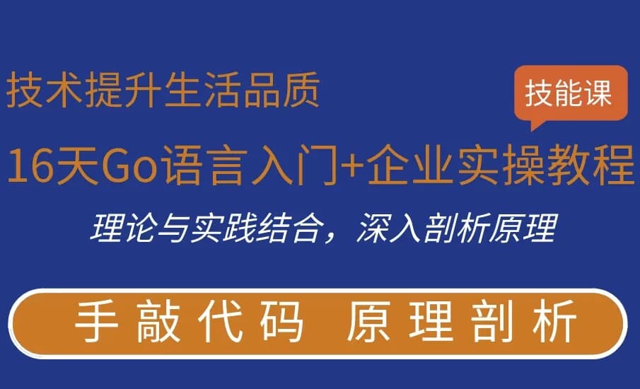 16天Go语言入门+企业实操教程-副业项目资源网