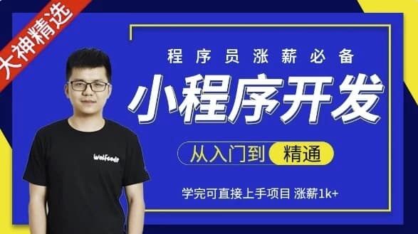 小程序开发从入门到精通-副业项目资源网