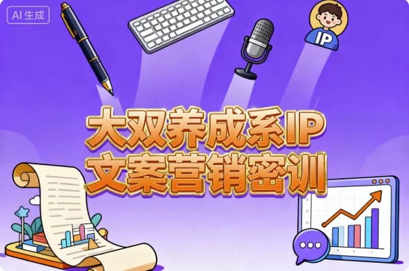 大双养成系IP文案营销密训，从0到1掌握变现文案系统-副业项目资源网