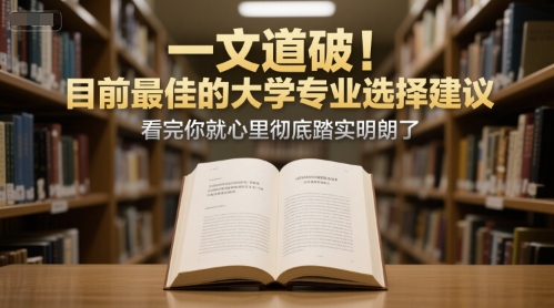 付费文章：一文道破！目前最佳的大学专业选择建议，看完你就心里彻底踏实明朗了-92资源网