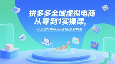 拼多多全域虚拟电商从零到1实操课，小白虚拟电商从0到1实操到精通-92资源网