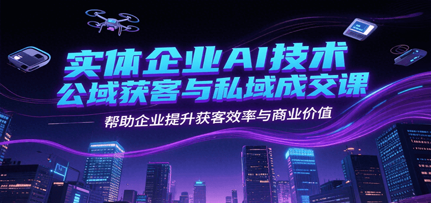 实体企业AI技术公域获客与私域成交课，帮助企业提升获客效率与商业价值-副业项目资源网