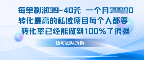 每单利润40一个月7k+转化最高的私域项目，每个人都要的产品转化率已经能做到100%-92资源网