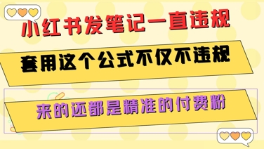 小红书发笔记一直违规，套用这个公式不仅不违规，来的还都是精准的付费粉-92资源网