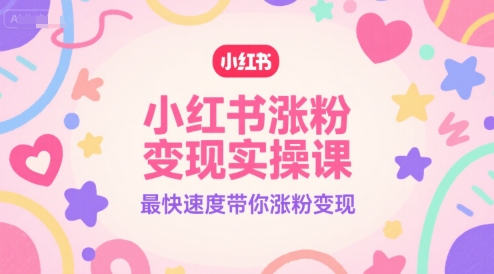 小红书涨粉变现实操课，最快速度带你涨粉变现-92资源网